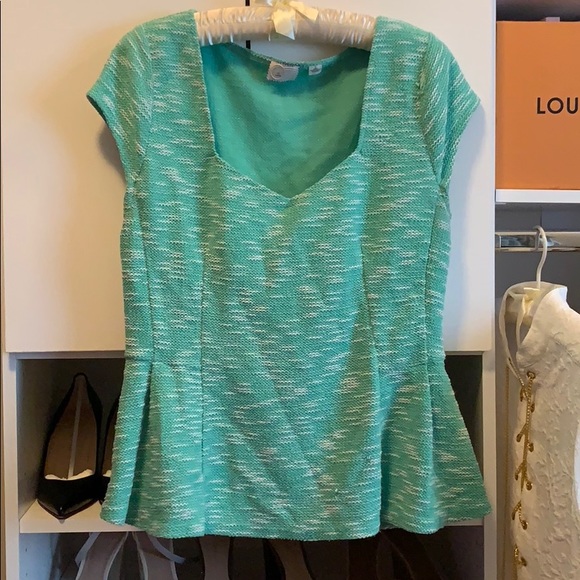 Anthropologie Tops - Mint Green Anthropologie Peplum Blouse Anthropologie Tops - Mint Green Anthropologie Peplum Blouse